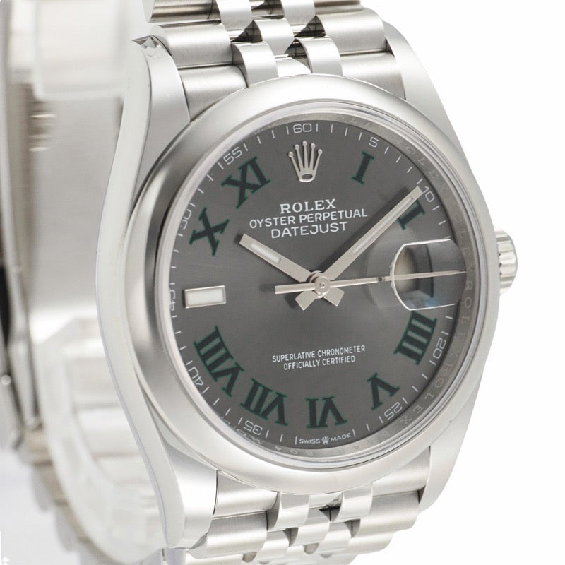 Rolex 126200 Datejust 36 Warranty November 2025 Slate Stainless Steel