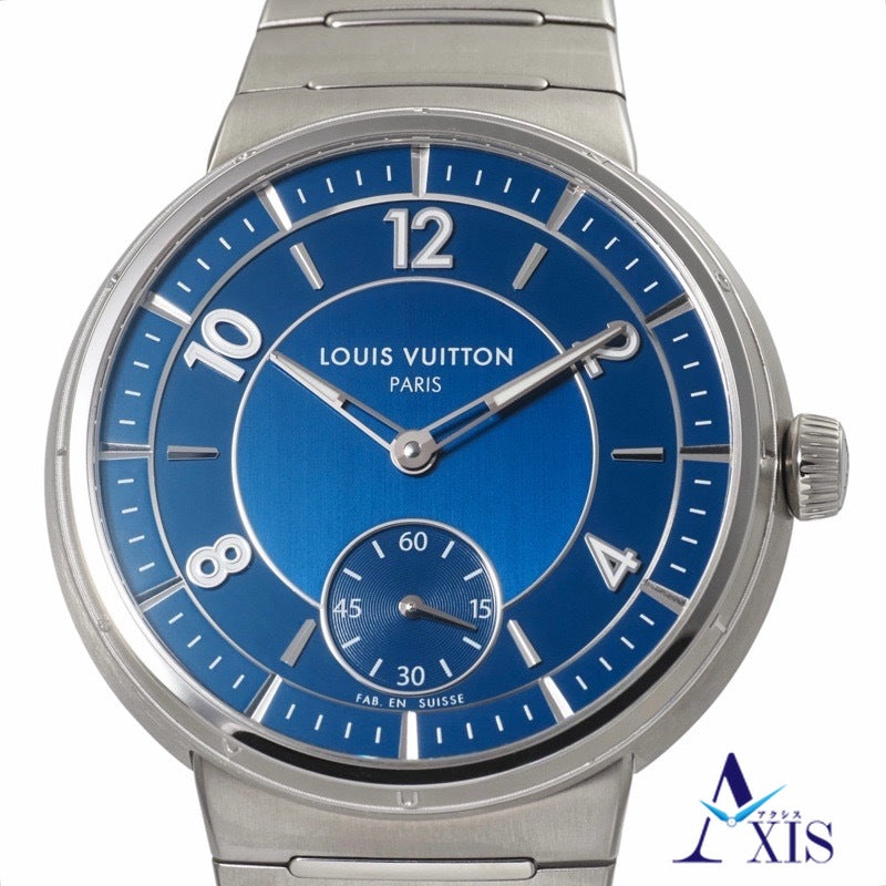 ルイ・ヴィトン W1ST20 タンブール オートマティック ブルー ステンレス