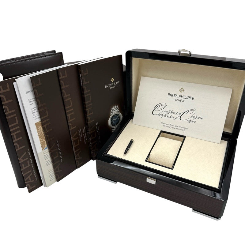 Patek Philippe 5724G-001 Nautilus Petite Complication with Baguette Diamonds in Blue and White Gold