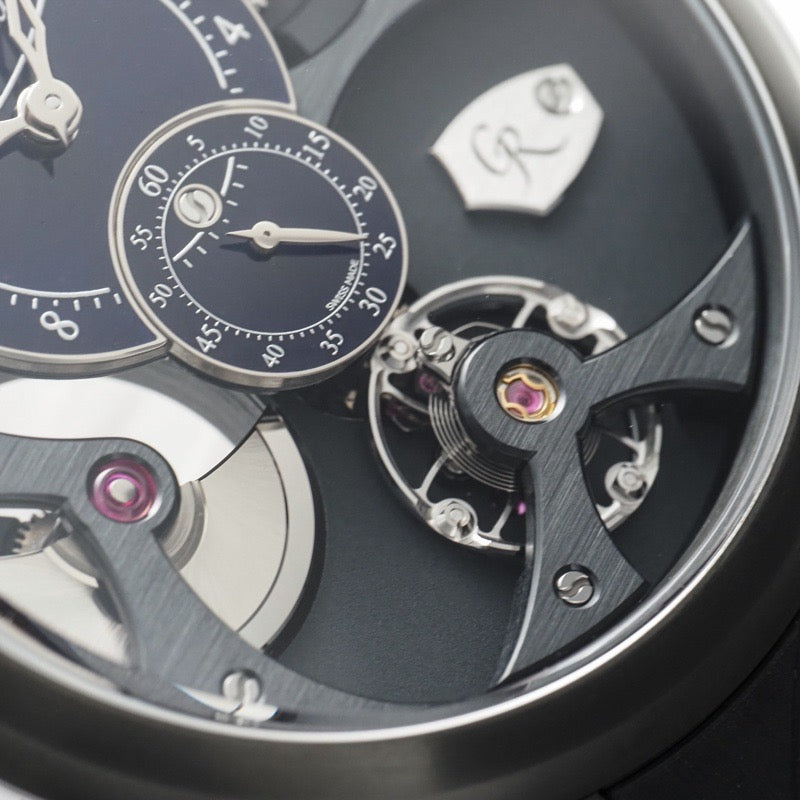 [Limited to 10 pieces] Roman Gautier MON00382 Insight Micro Rotor Blue Grand Feu Enamel Titanium