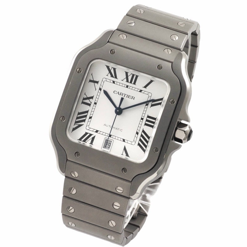 卡地亚 WSSA0089 Santos 白色钛金腕表