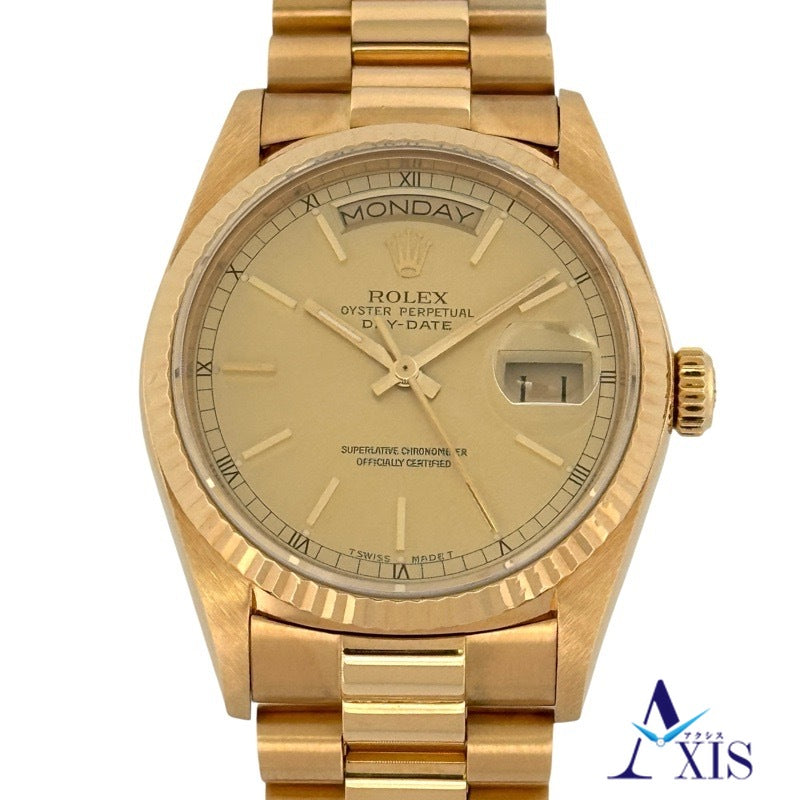 Rolex 18038 Day-Date Champagne Gold and Yellow Gold