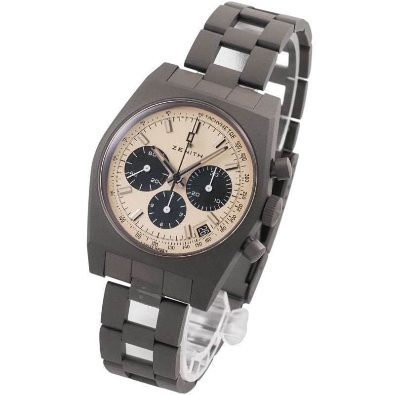 【未使用】ゼニス 97.L384.400/04.M384 クロノマスター リバイバル 次元大介エディション ベージュ チタン