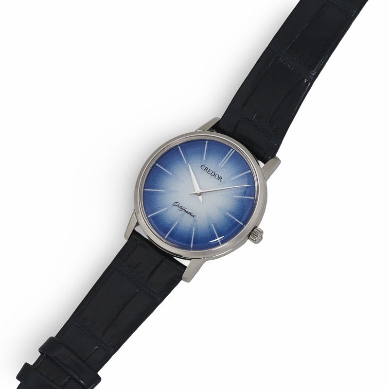 Seiko Credor GCBY991 Gold Feather UTD Imari Nabeshima porcelain dial, limited edition of 60 pieces, blue.