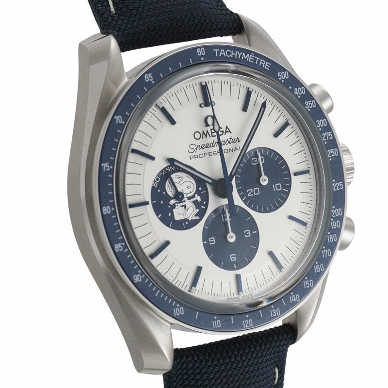 [Unused] Omega 310.32.42.50.02.001 Warranty 2026 Speedmaster 50th Anniversary Model Snoopy Award Silver Stainless Steel