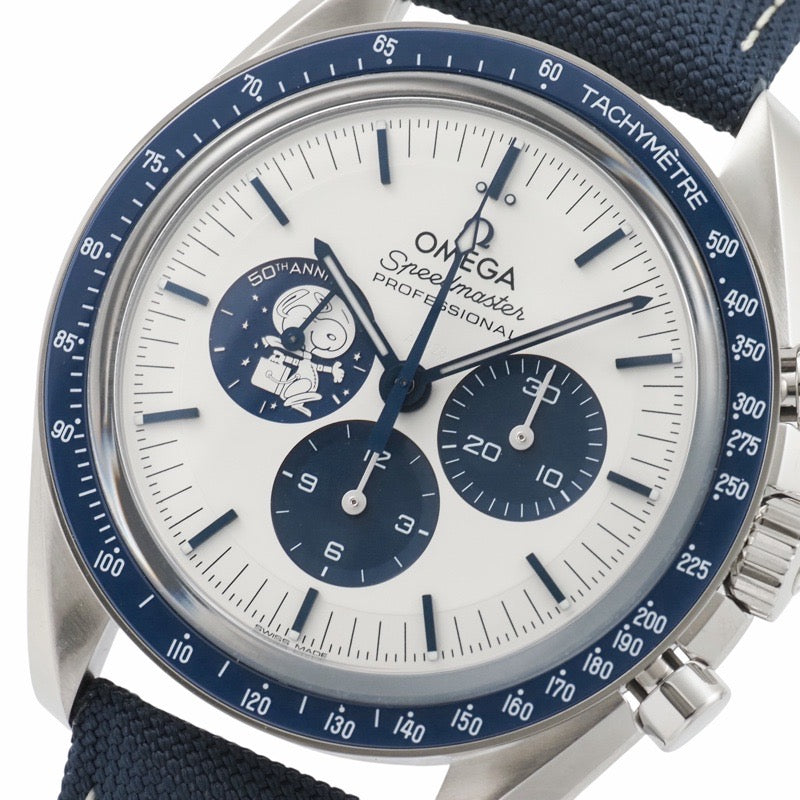 [Unused] Omega 310.32.42.50.02.001 Warranty 2026 Speedmaster 50th Anniversary Model Snoopy Award Silver Stainless Steel