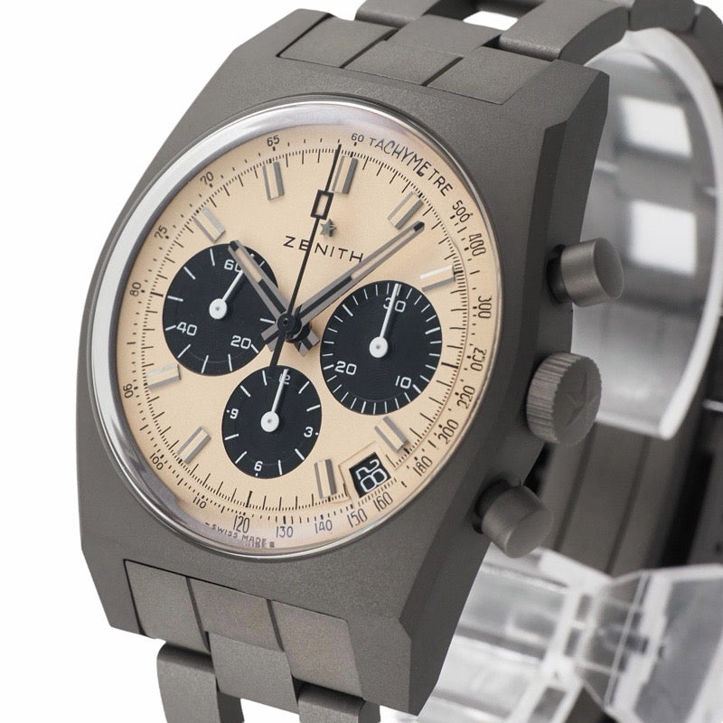 ゼニス 97.L384.400/04.M384 クロノマスター リバイバル 次元大介エディション ベージュ チタン