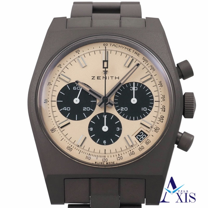ゼニス 97.L384.400/04.M384 クロノマスター リバイバル 次元大介エディション ベージュ チタン