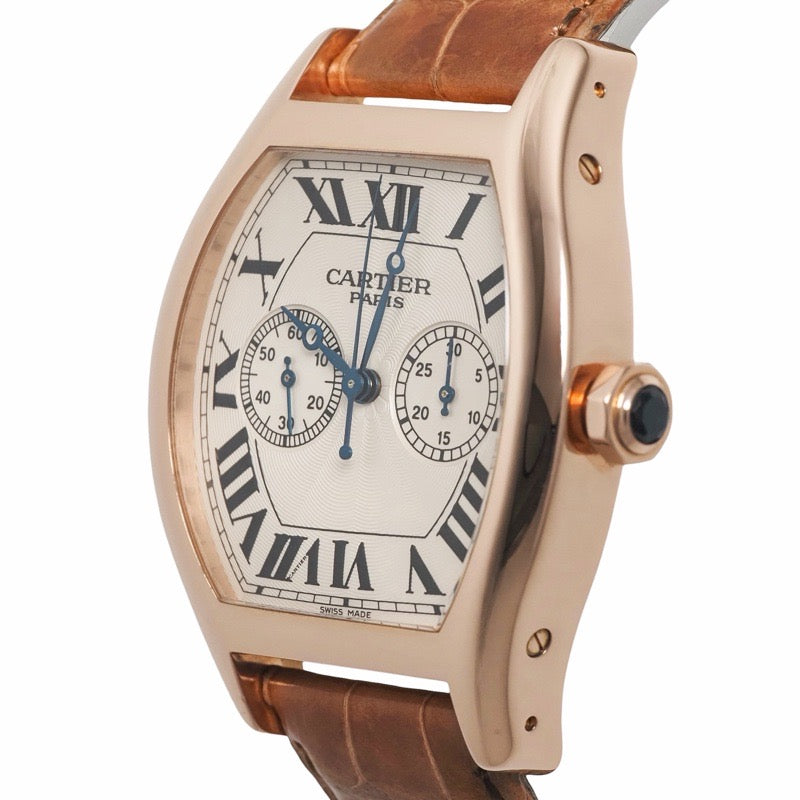 Cartier W1547451 / 2781 Tortue XL Monopusher Chrono CPCP Silver Pink Gold