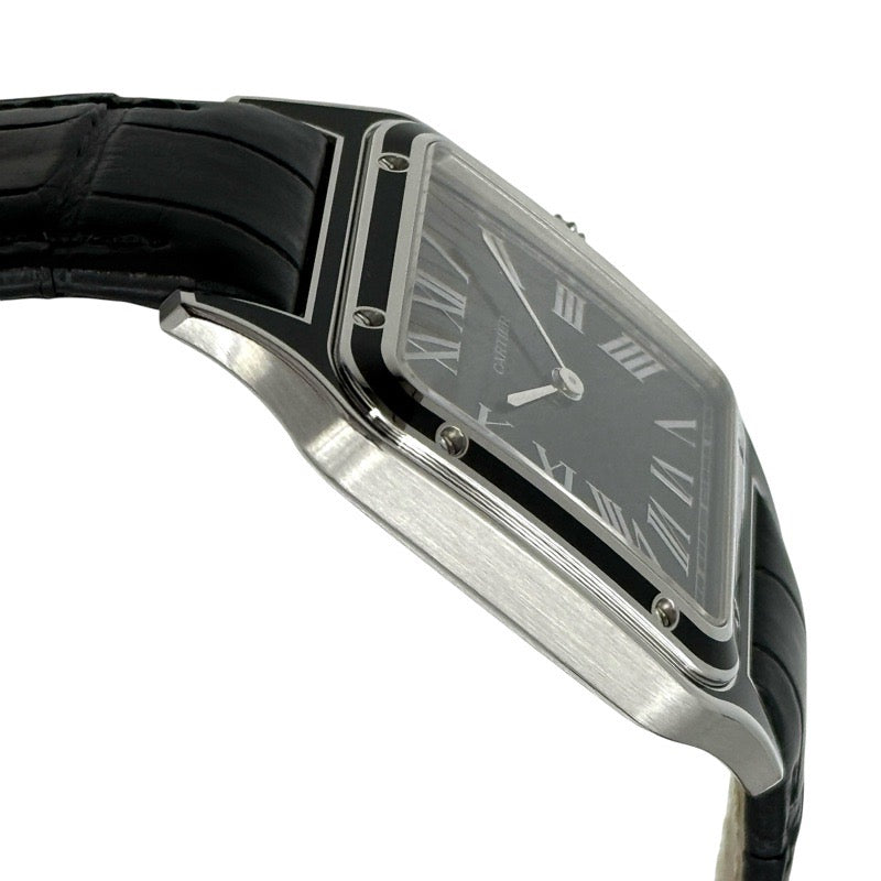 [Unused] Cartier WSSA0046 Santos Dumont LM Black Stainless Steel