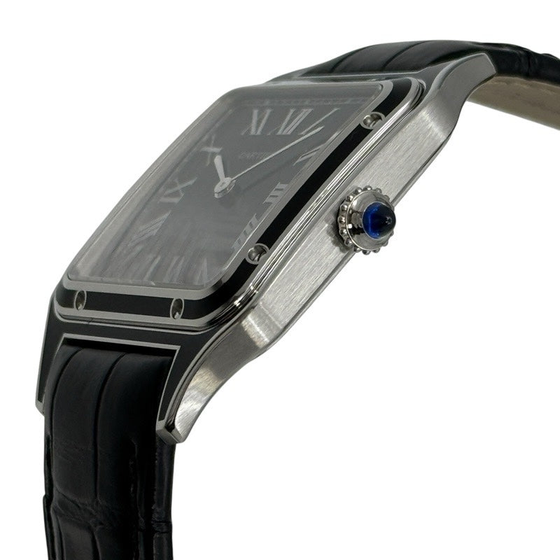 [Unused] Cartier WSSA0046 Santos Dumont LM Black Stainless Steel