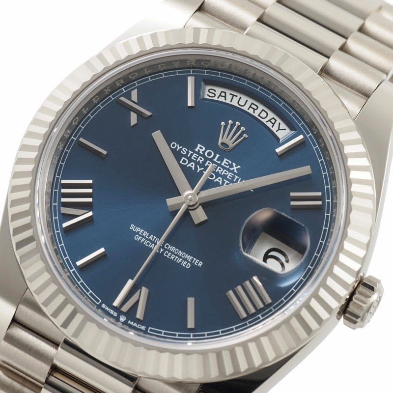 ロレックス 228239 デイデイト 40 ブルー ホワイトゴールド