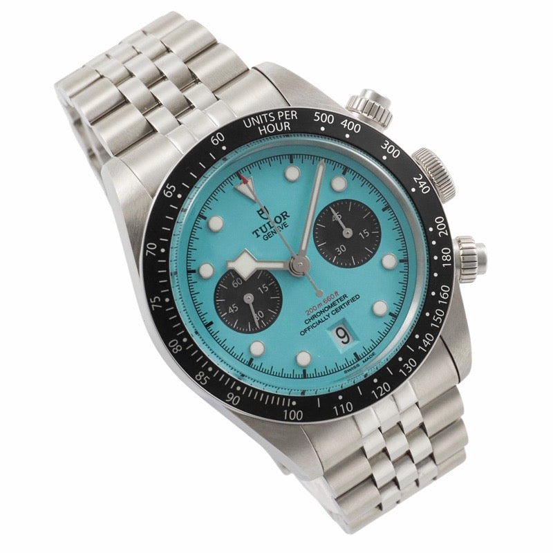 チューダー 79360N ブラックベイ クロノ 保証書2025年 ターコイズ ステンレス