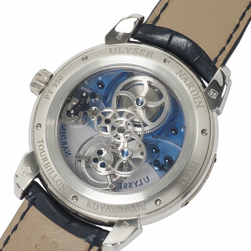 ユリス・ナルダン 799-82 ロイヤル ブルー トゥールビヨン　99本限定 ブルー プラチナ