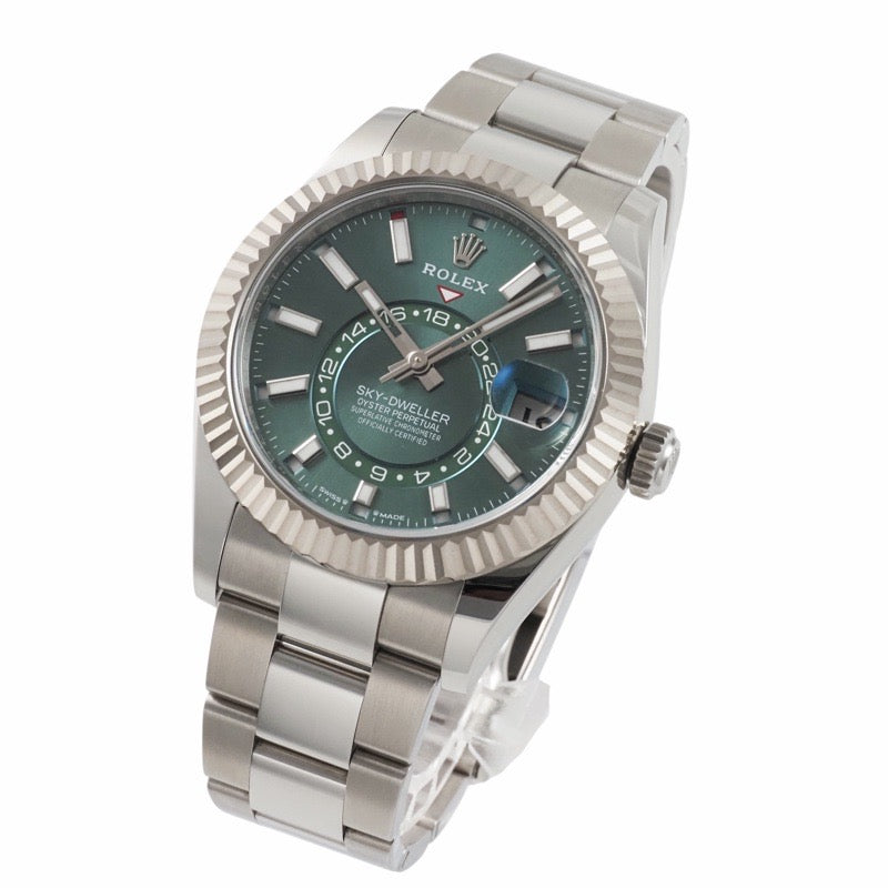 Rolex 336934 Sky-Dweller Warranty 2024 Mint Green Stainless Steel