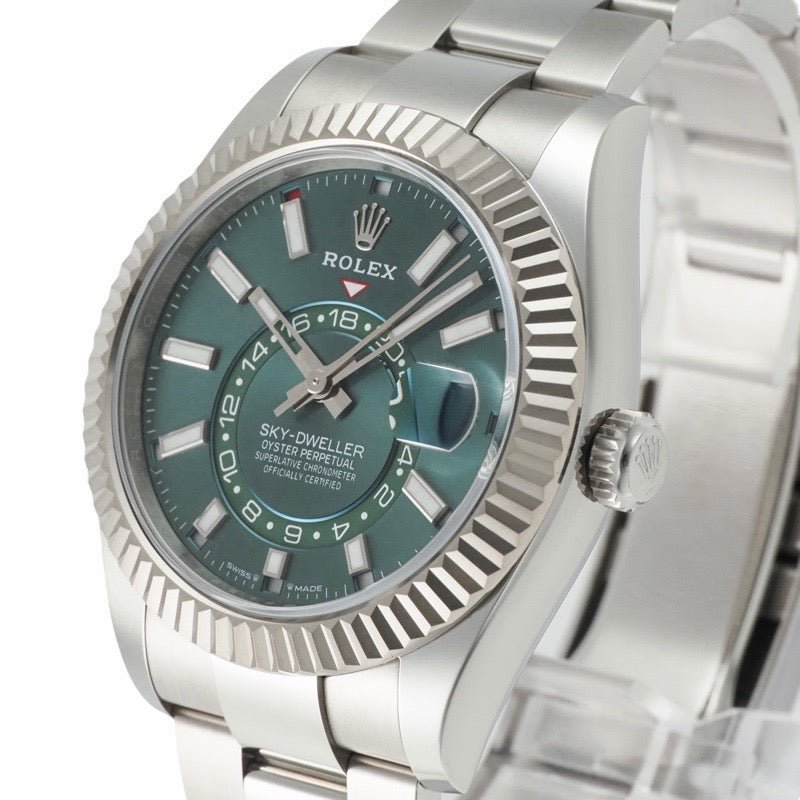 Rolex 336934 Sky-Dweller Warranty 2024 Mint Green Stainless Steel