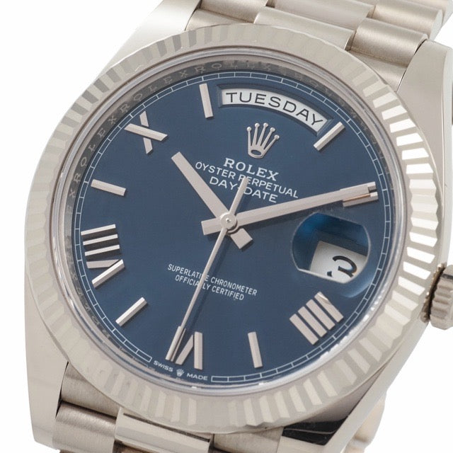 ロレックス 228239 デイデイト 40 ブルー ホワイトゴールド