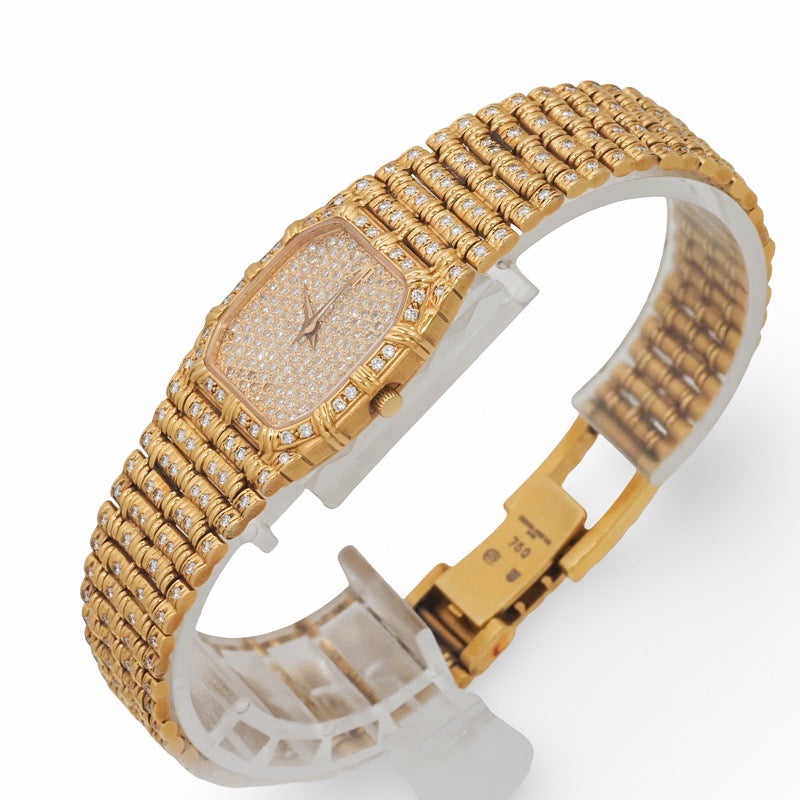 Audemars Piguet 66288BA Mini Bamboo Pave Diamond Yellow Gold