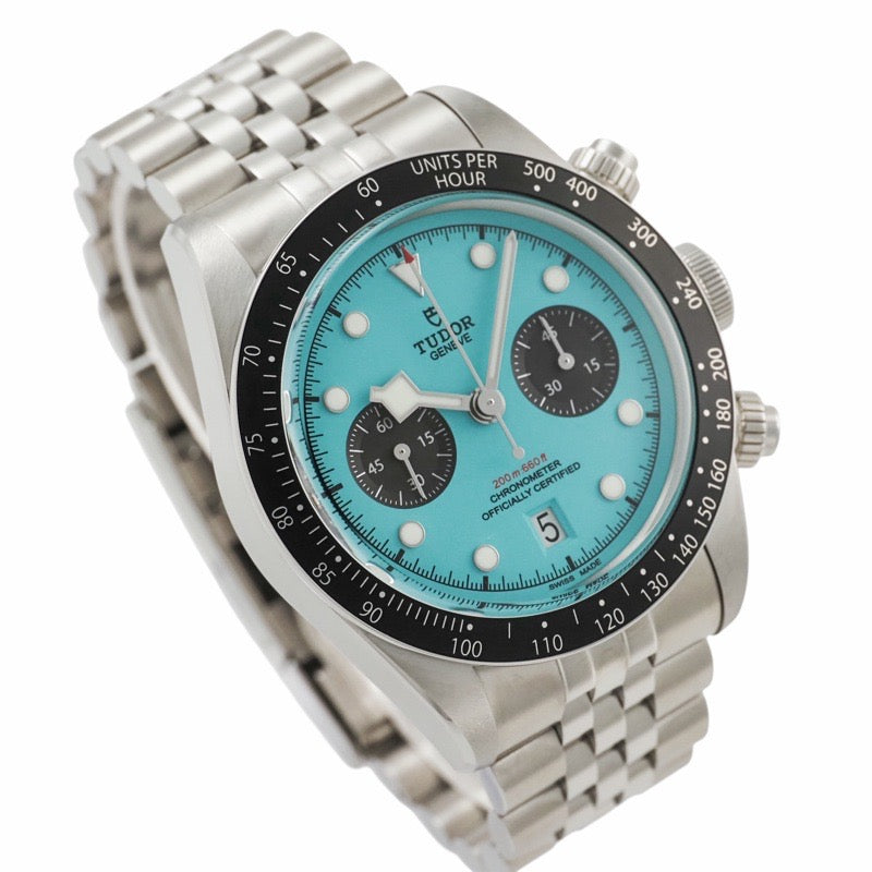 チューダー 79360N ブラックベイ クロノ 保証書2025年 ターコイズ ステンレス