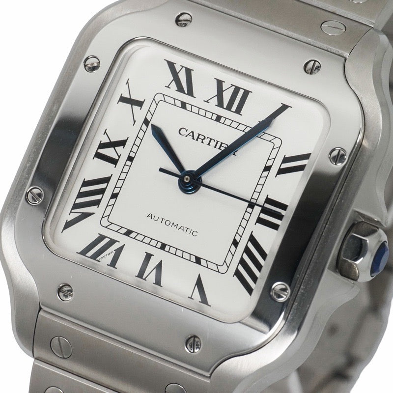 卡地亚 WSSA0029 Santos de Cartier MM 白色不锈钢腕表
