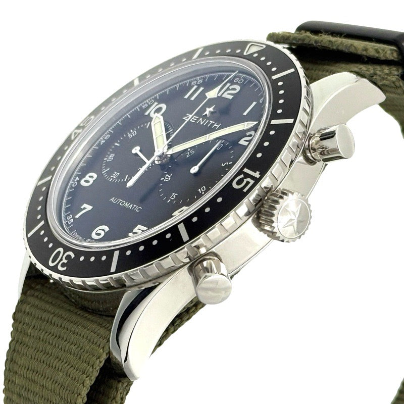 Zenith 03.2240.4069/21.C774 Zenith Heritage Chronometro TIPO CP-2 Limited to 1000 pieces Black Stainless Steel