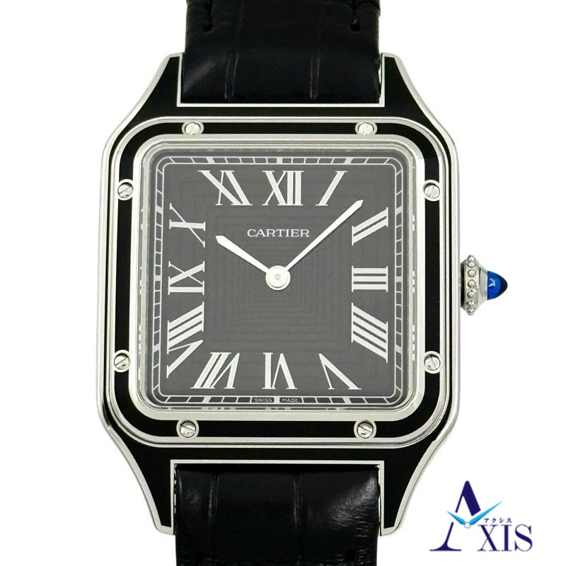 [Unused] Cartier WSSA0046 Santos Dumont LM Black Stainless Steel