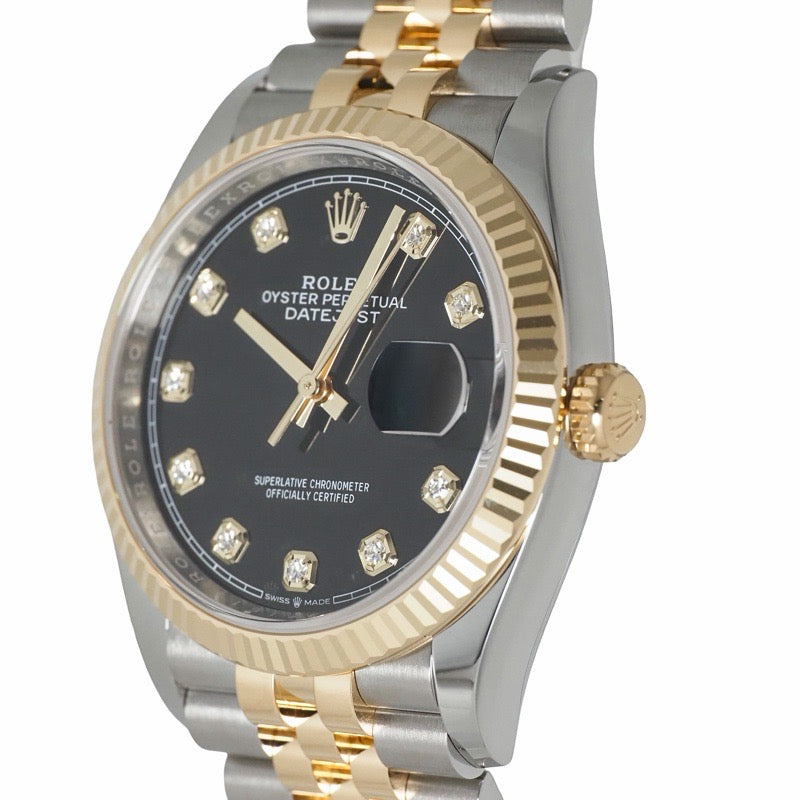 Rolex 126233G Datejust, Warranty Card valid until July 2026, Black Stainless Steel