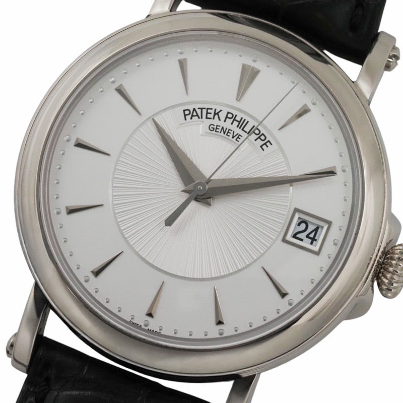 パテックフィリップ 5153G-010 カラトラバ　オフィサー シルバー ホワイトゴールド