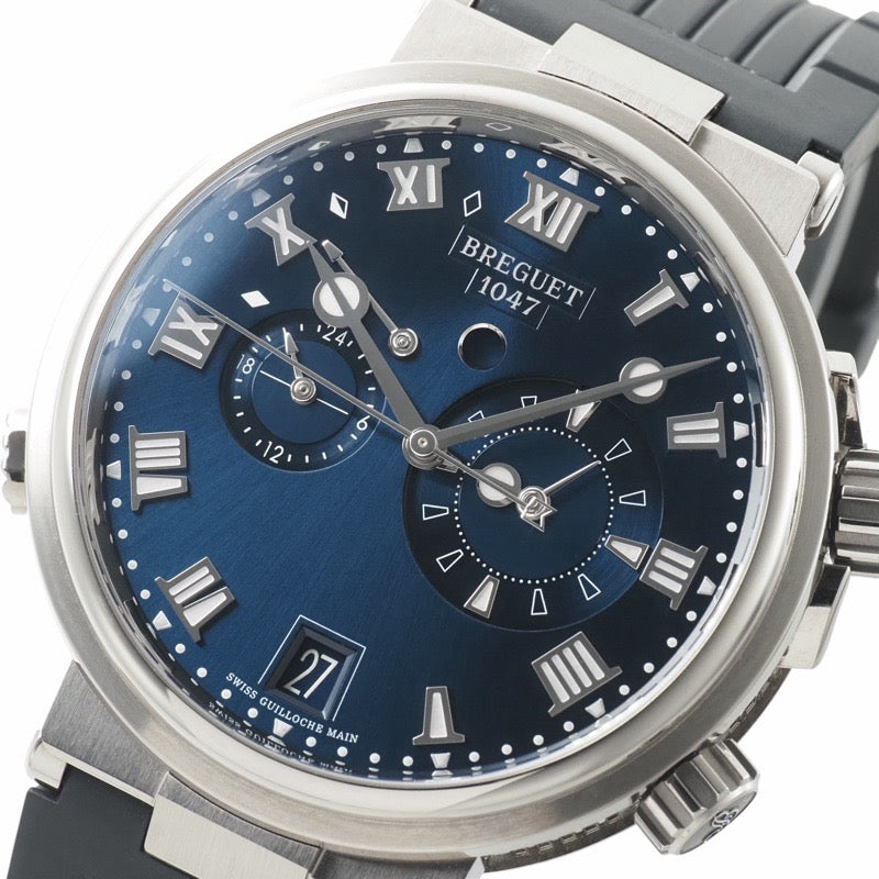 ブレゲ 5547TI/Y1/5ZU マリーン アラーム ミュージカル ブルー チタン