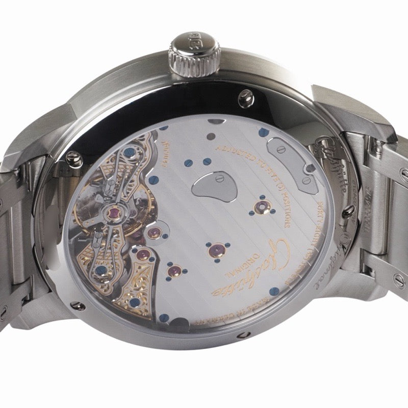 【未使用】グラスヒュッテ・オリジナル 1-65-01-22-12-71 パノリザーブ シルバー ステンレス