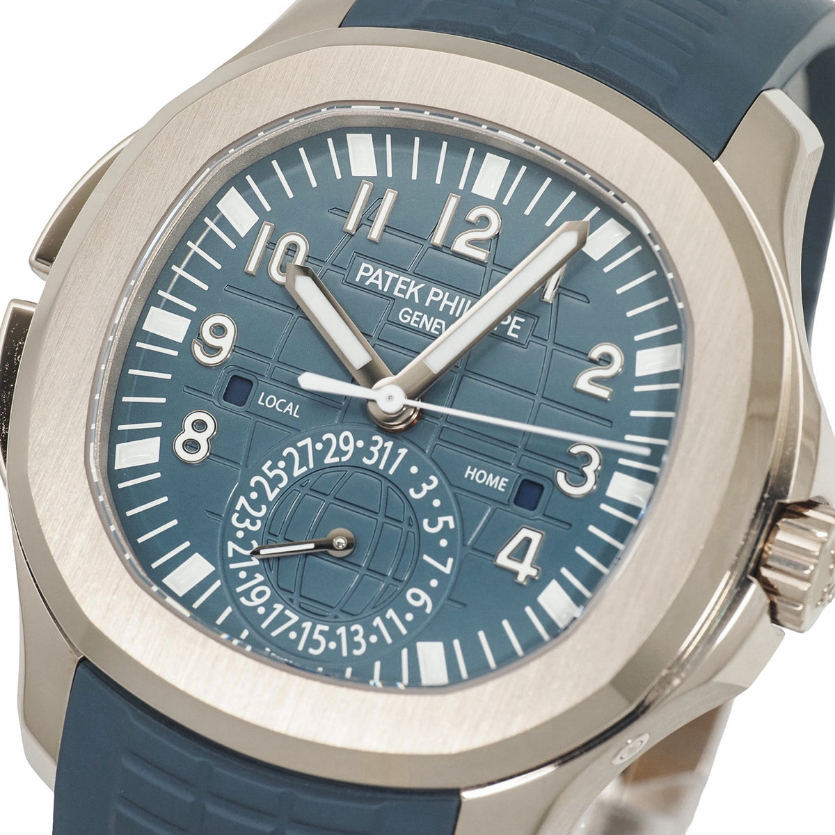 Patek Philippe 5164G-001 Aquanaut Travel Time Blue-Gray Opaline White Gold