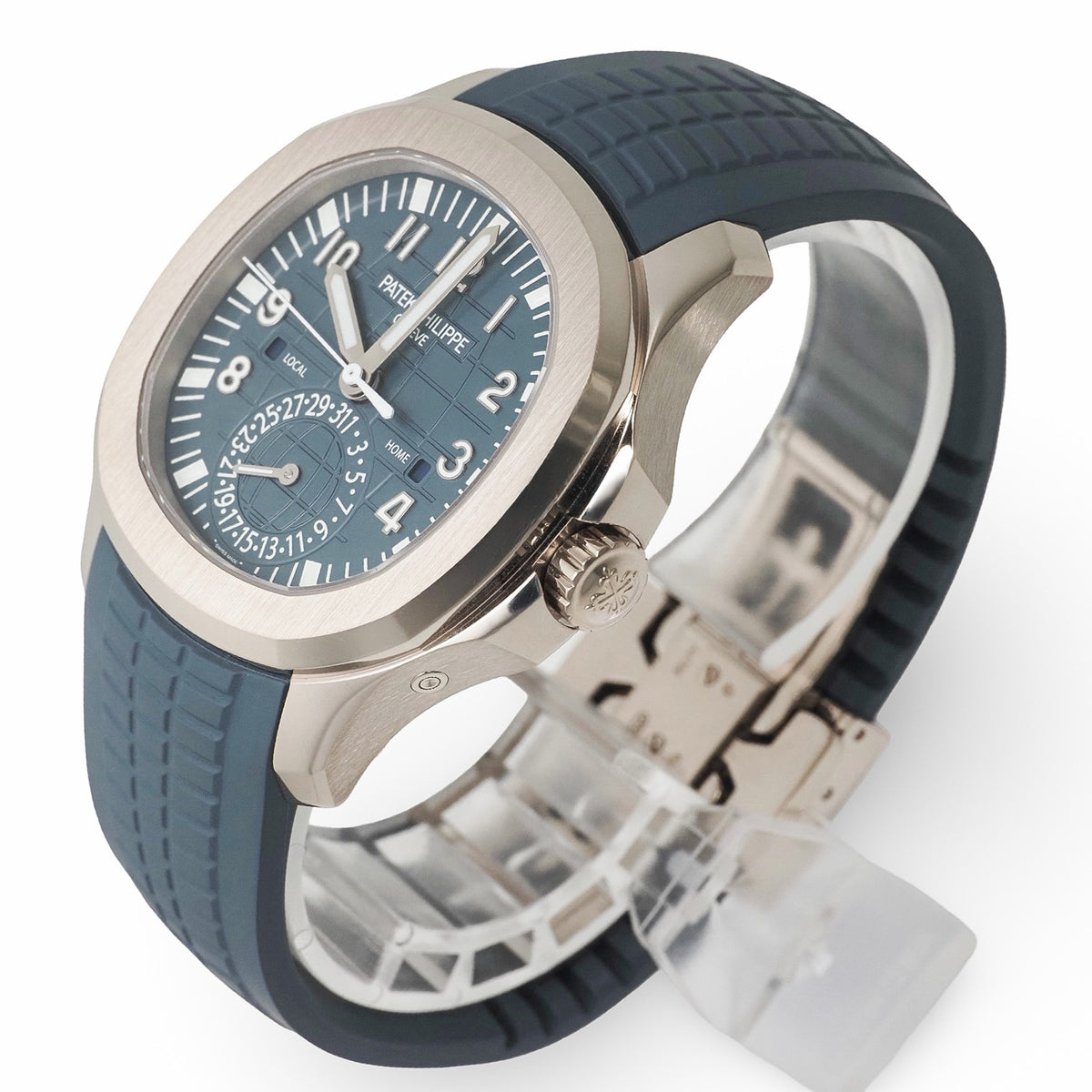Patek Philippe 5164G-001 Aquanaut Travel Time Blue-Gray Opaline White Gold