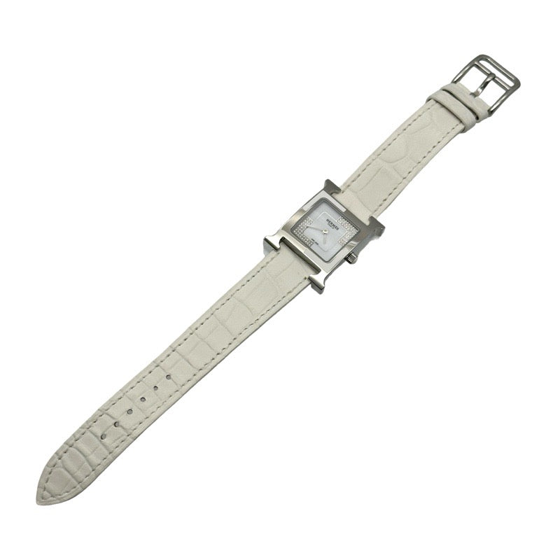 【委託販売/現金特価】エルメス W053244WW00 Hウォッチ　オ・カレ ホワイト ステンレス
