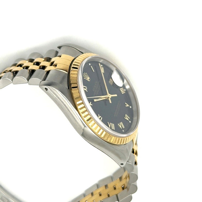 ロレックス【16233】ROLEX 腕時計 デイトジャスト 青文字盤 x イエロー 